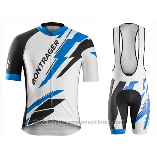 2016 Abbigliamento Ciclismo Trek Bontrager Blu e Bianco Manica Corta e Salopette